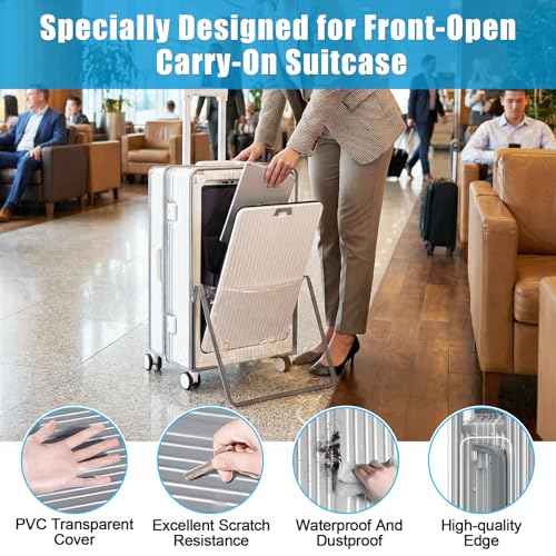 Clear Luggage Cover Protector with Front Pocket Zipper 30 Inch