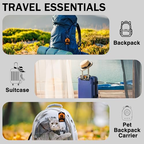 2 Pack Bat and Ghost Luggage Tags for Suitcases Happy Halloween Castle Leather Luggage Tags Privacy Cover ID Label with Stainless Steel Loop and Address Card for Women Men Travel Bag Backpack (2 Count)
