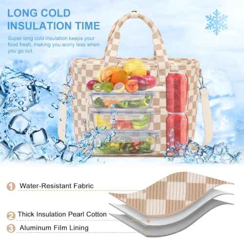 Insulated Lunch Box for Work with Cup Holder