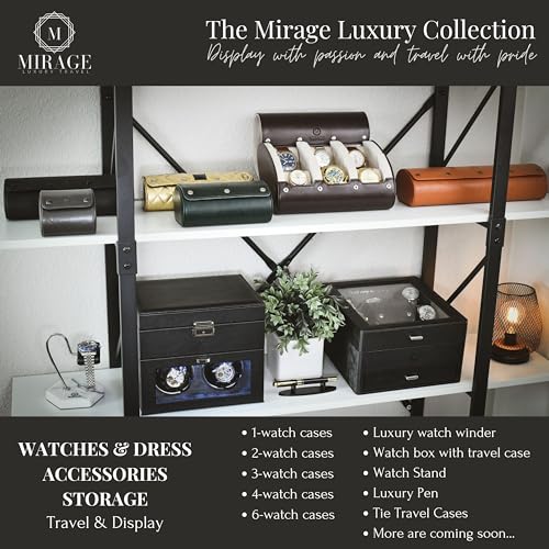 Watch Travel Case for Men Watch Roll for Travel Organizer and Display Watch Case (9 Count)