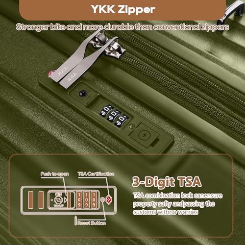20in Carry On Luggage with Cup Holder and USB Port (3 Count)