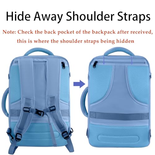 Carry on Backpack with Hide Away Shoulder Strap for Travel
