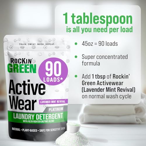 Active Wear Laundry Detergent Powder Lavander Mint 90 Loads (45 Ounce)