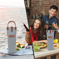 Single Bottle Wine Bag Carrier Insulated Wine Cooler Tote Stripe Navy