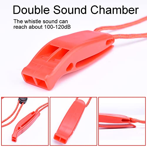 4Pack Emergency Whistles with Adjustable Reflective Lanyard