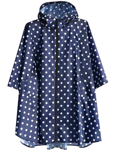 Waterproof Rain Poncho for Women Packable Hooded Raincoat with Pocket