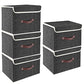 Foldable Storage Boxes with Lids 5 Pack Fabric Storage Bins with Lids (5 Count)