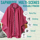 Adult Rain Poncho Waterproof Hooded Zipper Raincoat with Pockets