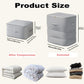 Ultra Space Saving Self Compression Organizer, 2025 New 3-Layer Zipper Large Capacity Storage Bag, Thick Satin Fabric Heavy Duty Bags for Comforters Blankets Bedding Duvet (Gray, X-Large, 21x17x24in)