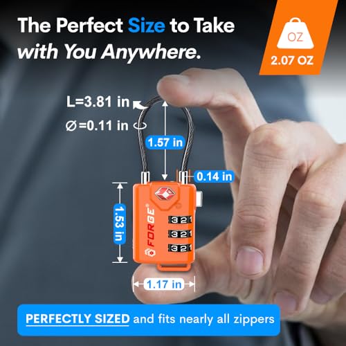 TSA Approved Cable Luggage Locks (4 Count)