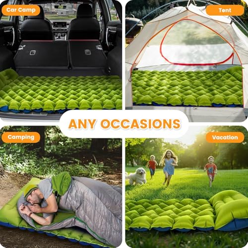 2 Pack 4 Inch Ultralight Camping Sleeping Pads with Foot Pump (2 Count)