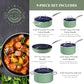 9pc Cookware Set Healthy Duralon Blue Ceramic Nonstick Coated