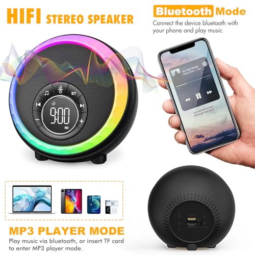 Nightlight Bluetooth Speaker Alarm Clock