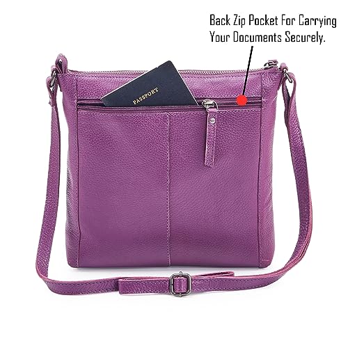 Leather Crossbody Bags for Women Small Genuine Nappa Purse Multi