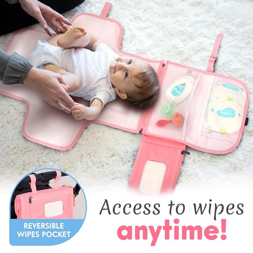 Portable Diaper Changing Pad with Wipes Pocket