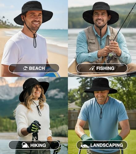 Safari Hat for Men Sun Hats for Women UV Protection UPF 50+ Fishing