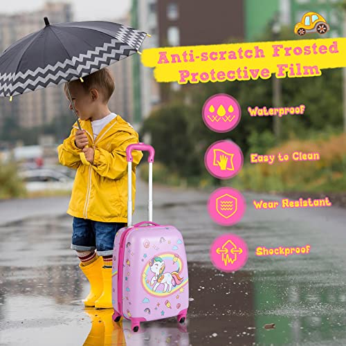 Kids Luggage 12" Toddler Backpack & 16" Travel Suitcase with Wheels