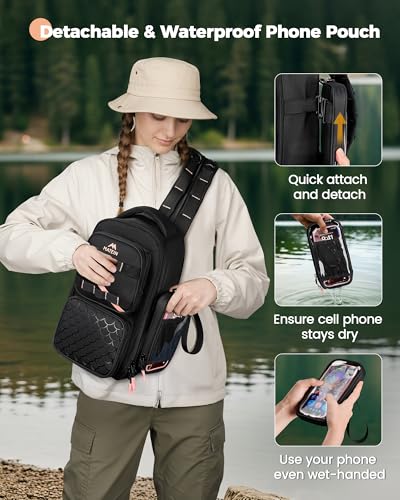 Womens Fishing Sling Bag with Phone Pouch