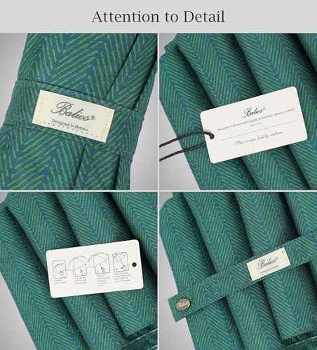 Folding Umbrella Lux Hardwood Handle Herringbone Jade Green