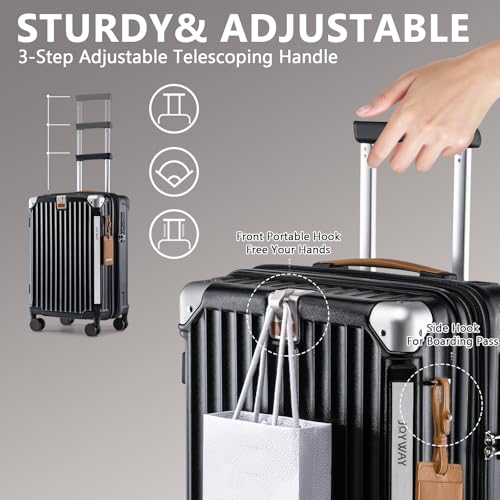 3 Piece Set Hardside Expandable Luggage with USB Charging Port and Cup Holder (3 Count)