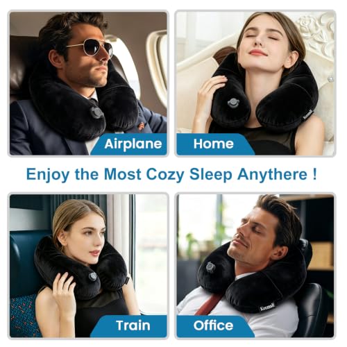 Portable Inflatable Travel Neck Pillow for Airplane