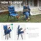 Folding Padded Camping Chair 4 Positon Adjustable Recliner with High Back Support Portable for Adults