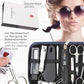 brand quality 10 piece manicure pedicure grooming kit set for professional finger & toe nail care tweezers file clipper fashion leather case in gift box