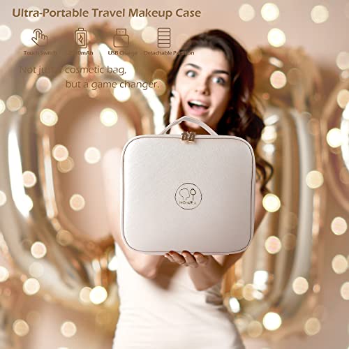 Travel Makeup Bag Cosmetic Bag Makeup Organizer Bag with Lighted Mirror