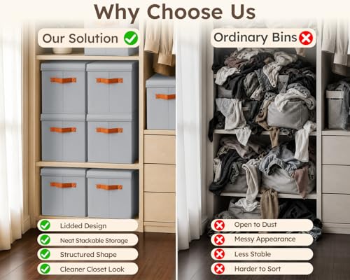 Storage Bins with Lids (6 Count)