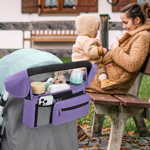 Universal Stroller Organizer with Insulated Cup Holder