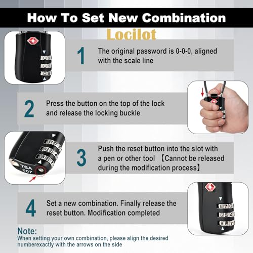 5pcs TSA Approved Luggage Locks with 10pcs Zipper Locks (5 Count)