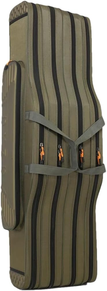 Suwequest Fishing Tackle Bag 2-4 Layer 130Cm Lightweight Fish Pole Lure Reel Tools Box Waterproof Storage Durable Case