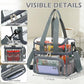 Clear Bag Double Decker for Stadium Events With Shoulder Strap for Women (Clear#Grey)
