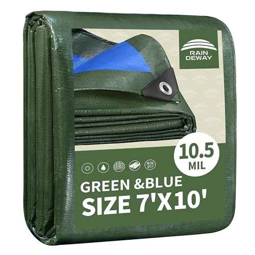 7x10 Feet Tarps Heavy Duty Waterproof 10.5 Mil Outdoor Small Tarp