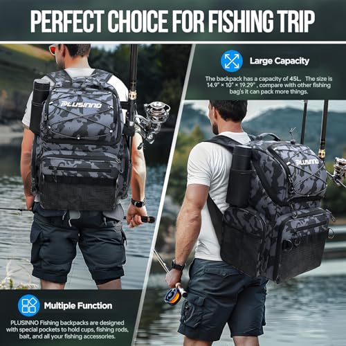Fishing Backpack with Rod Holders & Cooler