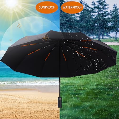 1 Pack 46 Inch Compact Umbrella for Rain