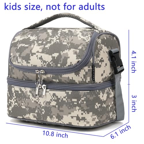 Kids Double Decker Cooler Insulated Lunch Bag Large Tote for Boys