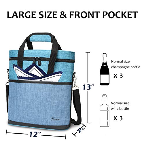 3 Bottle Wine Cooler Bag Carrier for Travel