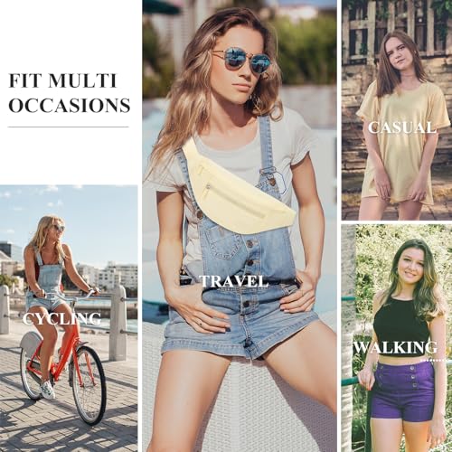 Large Yellow Waist Bag Sling Fanny Pack for Women Trendy Travel Essential