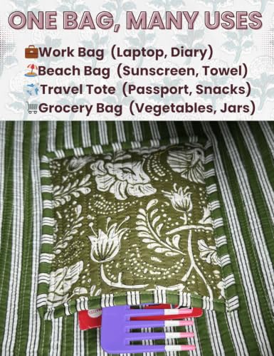 100% Cotton Quilted Tote Bag For Women