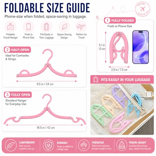 10 Pcs Travel Hangers Cruise Ship Essentials Accessories Portable Folding Clothes Hanger Foldable Drying Rack (10 Count)