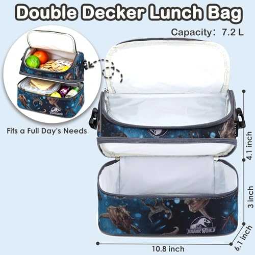 Double Decker Cooler Insulated Lunch Bag Large Tote for Boys