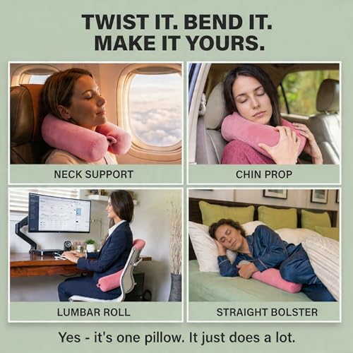 Twist Memory Foam Travel Pillow for Airplanes