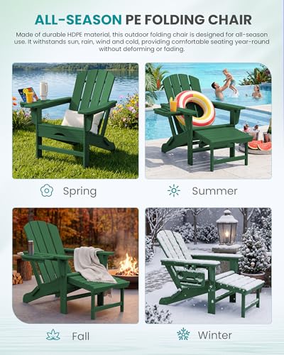 Folding Adjustable Adirondack Chair with Footrest