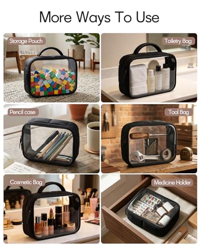 TSA Approved Toiletry Bag Clear Quart Size Travel Bags Makeup Bag