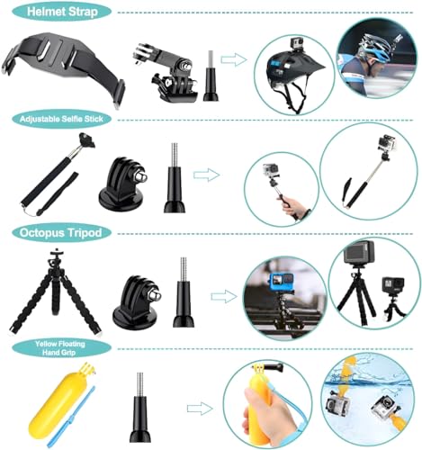 61 in 1 Action Camera Accessories Kit for GoPro Hero 13 12 11 10 9 8 7 6