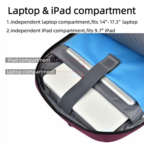 17 Inch Laptop Backpack for Travel Water Resistant College Backpack for Women Laptop Bag with USB Charging Port Work Backpack