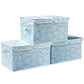 Large Stackable Storage Bins with Lids Fabric Decorative Storage Box Cubes Organizer Containers Baskets with Cover Handles Divider for Bedroom Closet Living Room 17.3x11.8x9.8 Inch 3 Pack (3 Count)