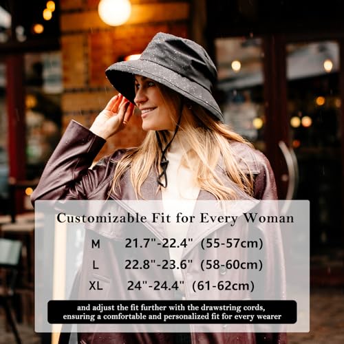 Women's Waterproof UPF 50+ Wide Brim Packable Rain Hat