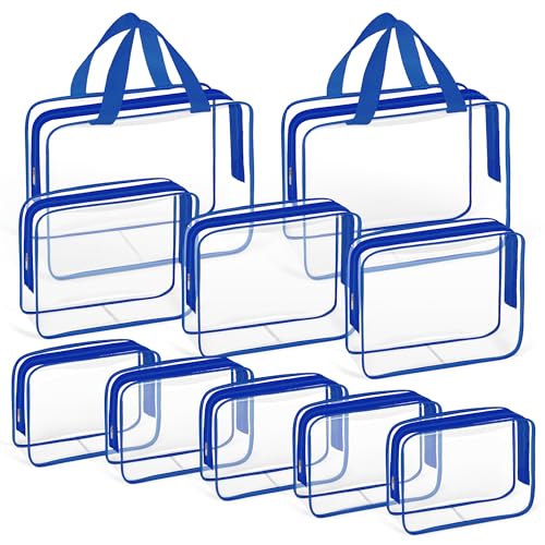 10 PCS Clear Travel Bags for Toiletries (10 Count)